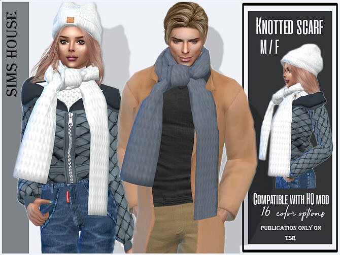 Sims 4 Knotted scarf by Sims House at TSR