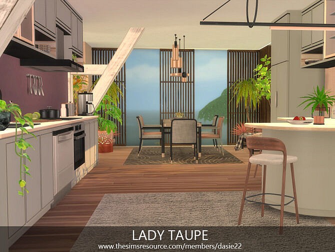 Sims 4 LADY TAUPE living room by dasie2 at TSR