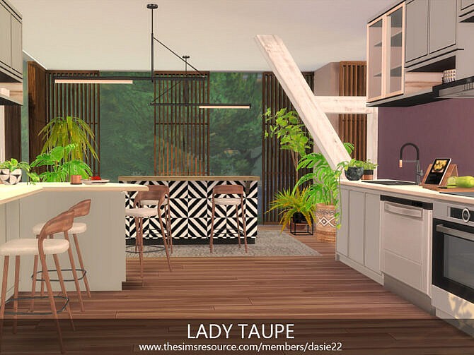 Sims 4 LADY TAUPE living room by dasie2 at TSR