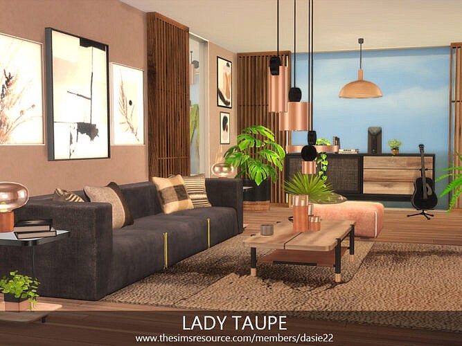 Lady Taupe Sims 4 Living Room