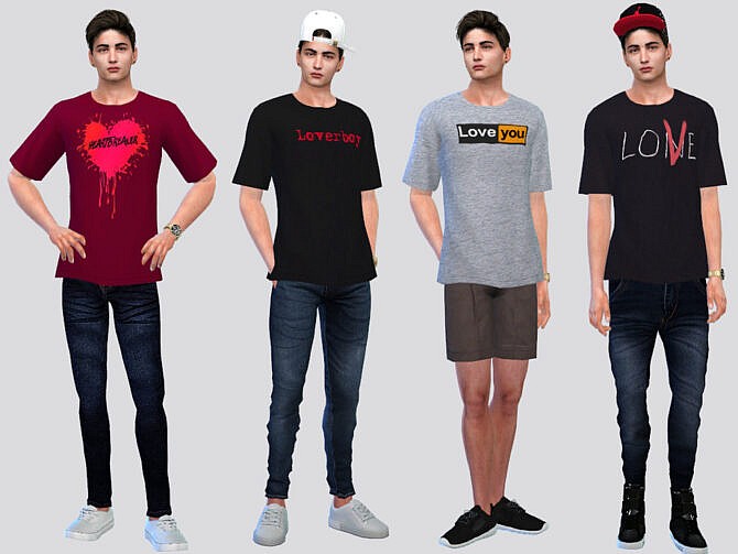 Sims 4 LOVE Graphic Tees by McLayneSims at TSR