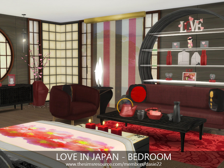 LOVE IN JAPAN bedroom by dasie2 at TSR » Sims 4 Updates