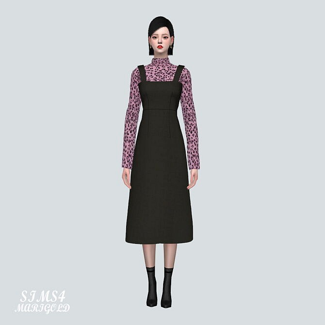 Sims 4 Lace Blouse Long Dress at Marigold
