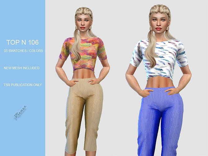 Sims 4 Ladies crop top 106 by pizazz at TSR