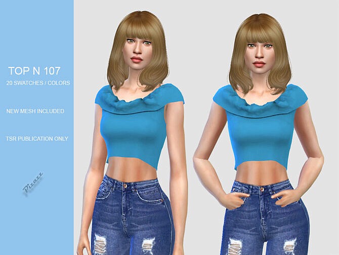 Sims 4 Ladies crop top 107 by pizazz at TSR