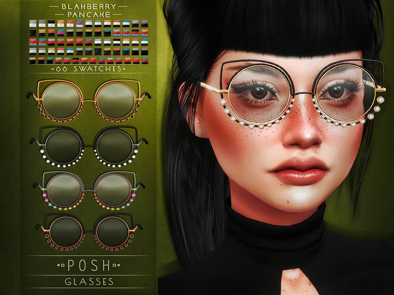Leadlight & Posh Glasses at Blahberry Pancake » Sims 4 Updates