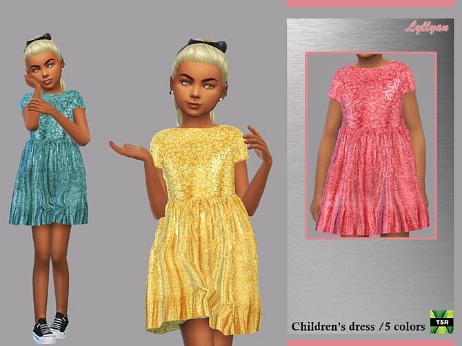 Sims 4 Leandra dress for kids by LYLLYAN at TSR