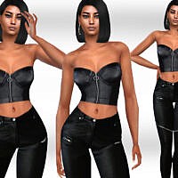 Leather Sims 4 Bustier