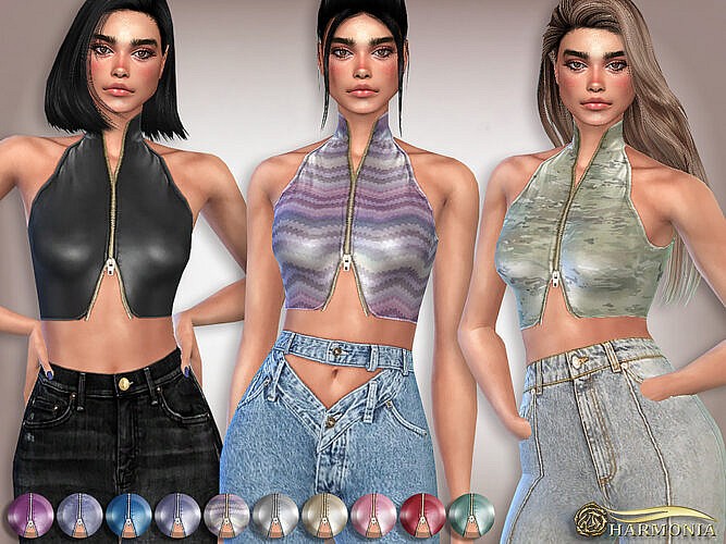 Leather Turtleneck Sims 4 Tank Top