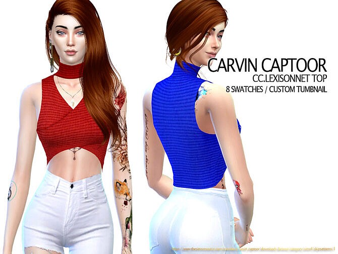 Sims 4 Lexisonnet Top by carvin captoor at TSR
