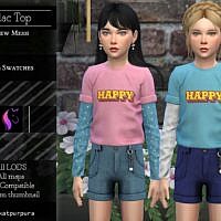 Lilac Sims 4 Top For Kids