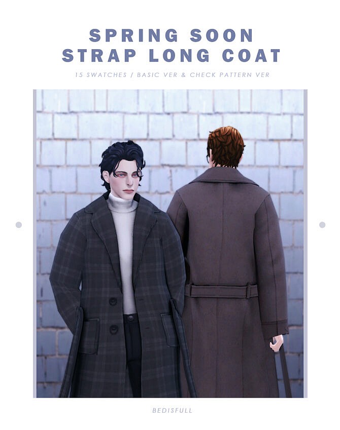 Sims 4 Spring soon strap long coat M at Bedisfull – iridescent