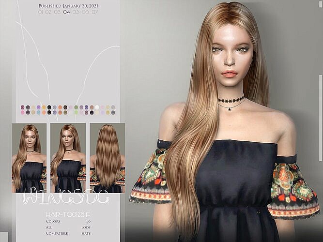 Long Side Part Hairstyle Sims 4