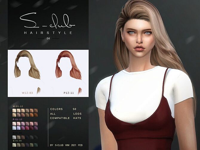 Sims 4 Long hair in the wind 202104 by S Club WM at TSR