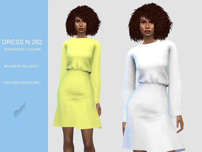 Sims 4 Long sleeves dress N 282 by pizazz at TSR