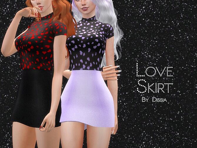 Sims 4 Love Skirt by Dissia at TSR