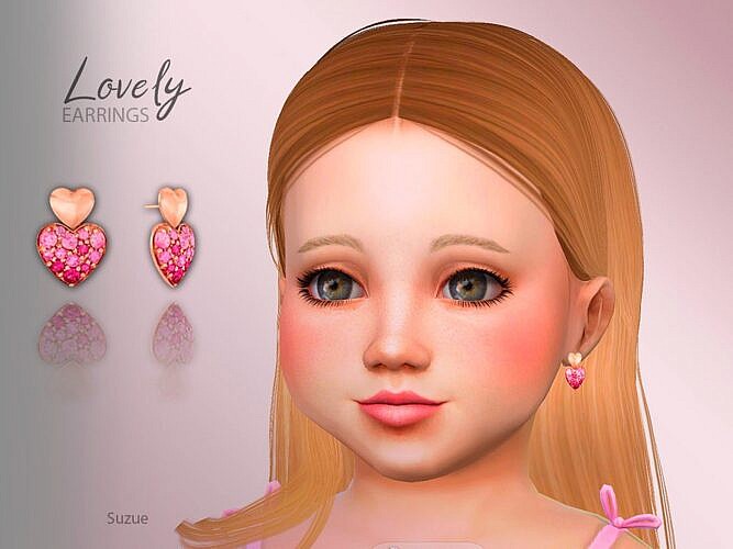 Lovely Hearts Sims 4 Earrings Toddlers
