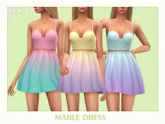 Sims 4 Mable Short Formal Dress by Black Lily at TSR