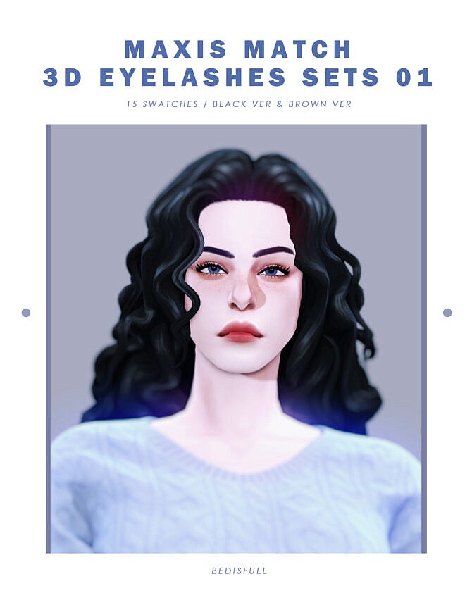 Sims 4 Maxis Match 3d eyelashes sets 01 at Bedisfull – iridescent