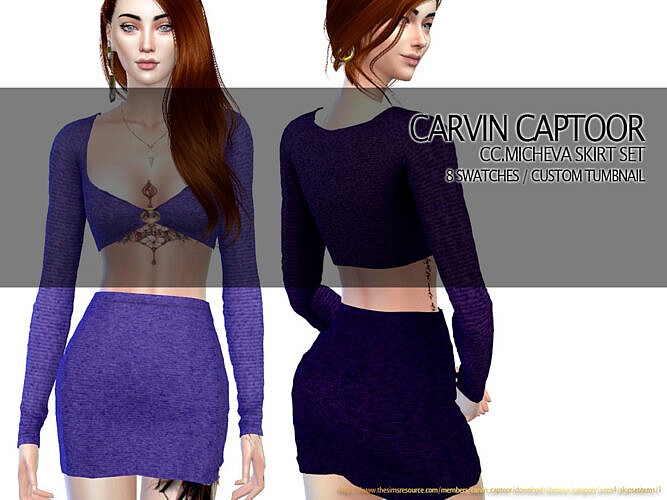 Micheva Sims 4 Skirt Set By Carvin Captoor