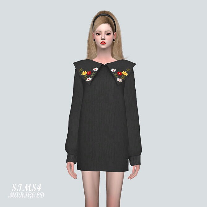 Sims 4 Flower Big C Mini Dress at Marigold