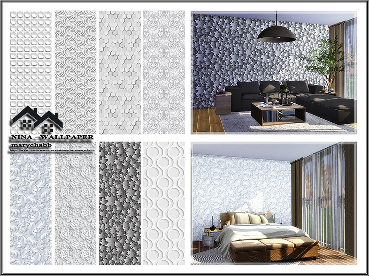 NINA 3D Wallpaper by marychabb at TSR » Sims 4 Updates