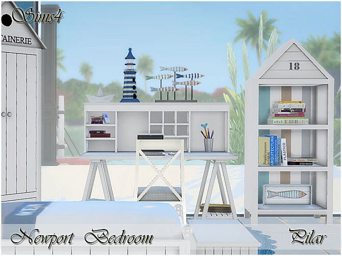 Sims 4 Newport Bedroom by Pilar at TSR
