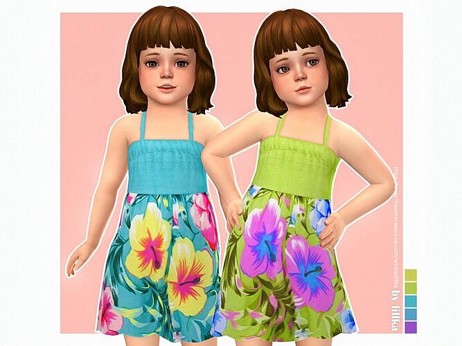 Nika Sims 4 Dress Toddler Girls