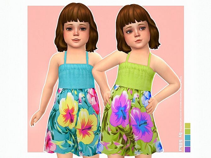 Sims 4 Nika Dress for Toddler Girls by lillka at TSR