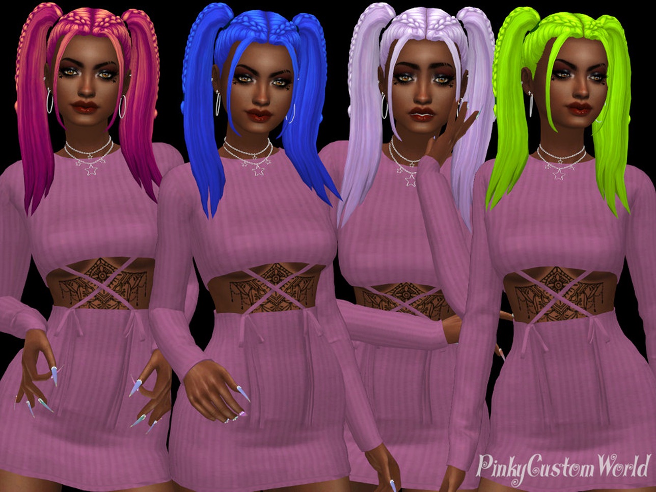 Feralpoodles Nikki Hair Recolors By Pinkycustomworld At Tsr Sims 4