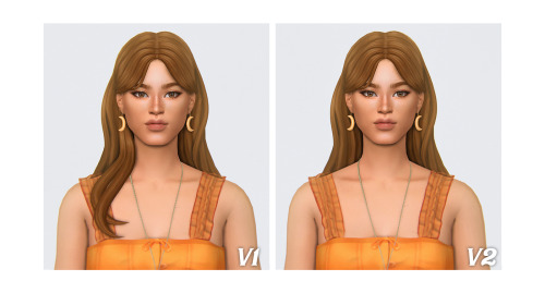 Sims 4 OLYMPIA hair with 70’s inspired bangs at SimsTrouble