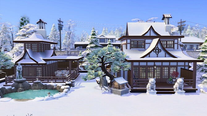 Sims 4 Oriental Inspired Spa House 30x20 by bradybrad7 at Mod The Sims 4