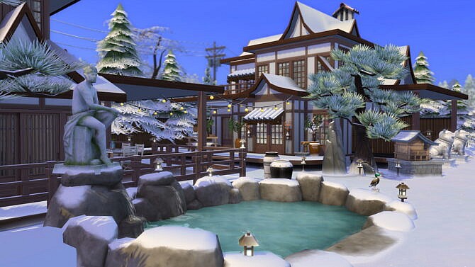 Sims 4 Oriental Inspired Spa House 30x20 by bradybrad7 at Mod The Sims 4