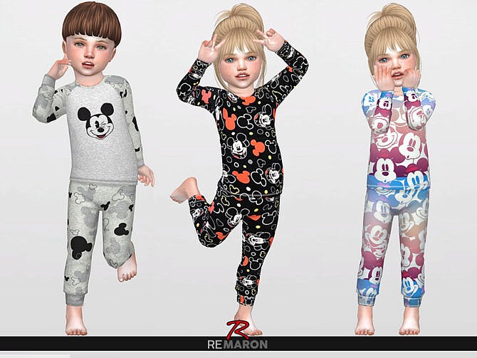 Sims 4 PJ for Toddler 01 Top by remaron at TSR