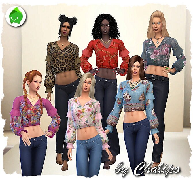 Sims 4 Para Blouse by Chalipo at All 4 Sims