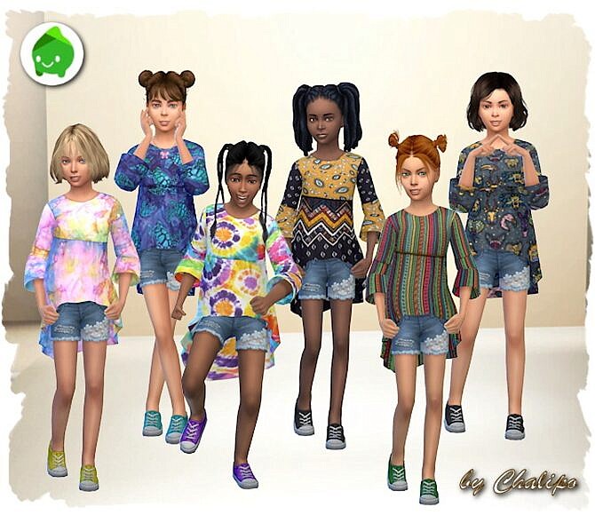 Sims 4 Para top recolors for kids by Chalipo at All 4 Sims
