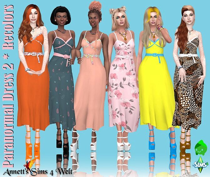 Sims 4 Paranormal Dress 2 Recolors at Annett’s Sims 4 Welt