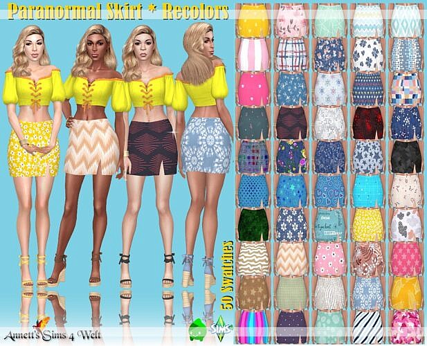 Paranormal Sims 4 Skirt Recolors