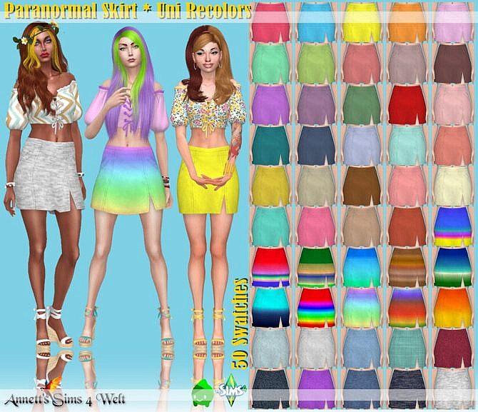 Sims 4 Paranormal Skirt Uni Recolors at Annett’s Sims 4 Welt