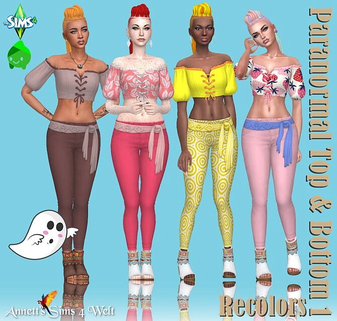 Sims 4 Paranormal Top & Pants Recolors at Annett’s Sims 4 Welt