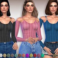 Patterned Knit Sims 4 Top