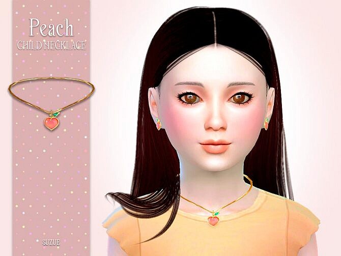 Sims 4 Peach Child Necklace by Suzue at TSR