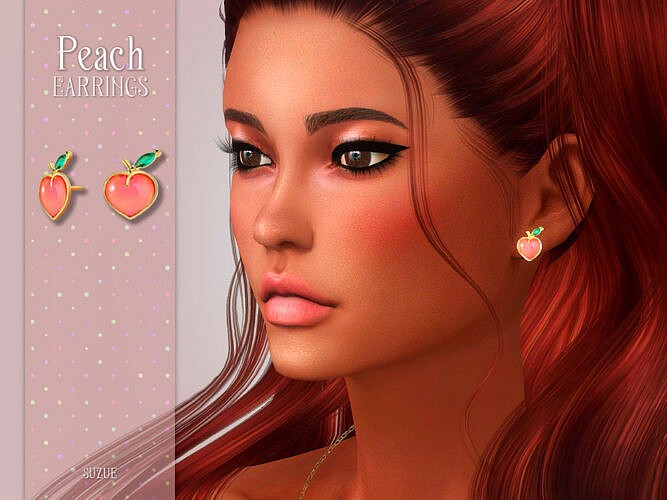 Peach Sims 4 Earrings