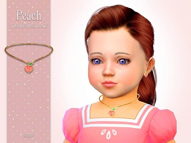Sims 4 Peach Toddler Necklace by Suzue at TSR