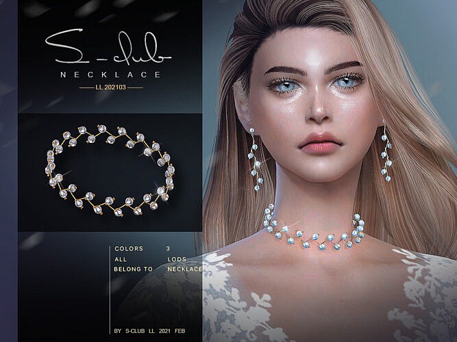 Pearl Necklace 2021013 By S Club Ll At Tsr Sims 4 Updates
