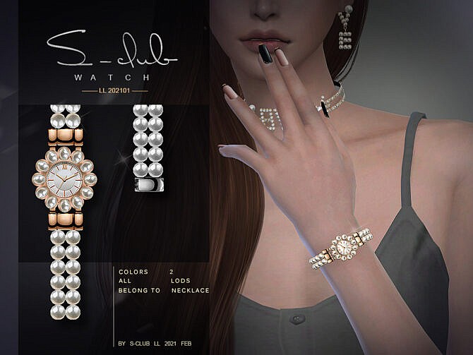 Sims 4 Pearl watch 202007101 by S Club LL at TSR