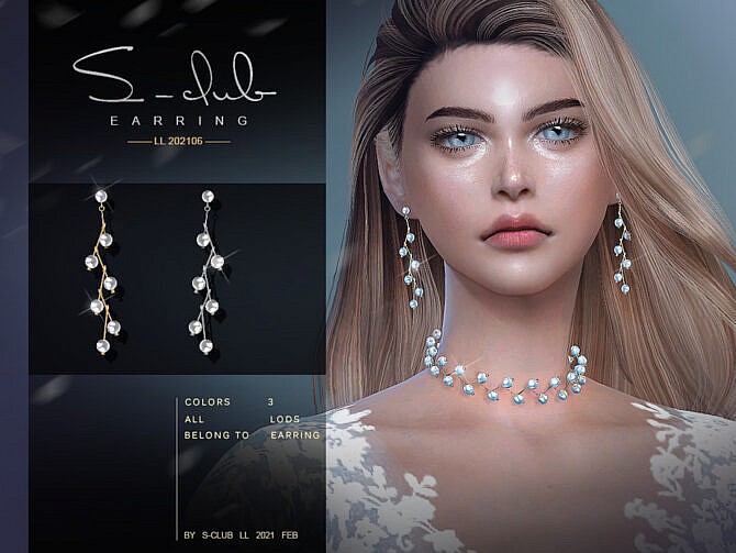 Sims 4 Pearl earrings 2021026 by S Club LL at TSR