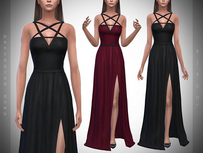 Sims 4 Pentagram Gown by Pipco at TSR