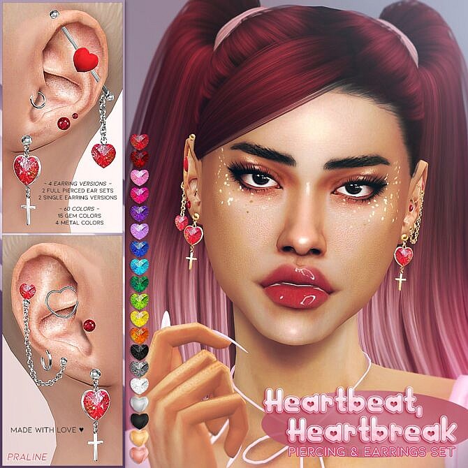 Sims 4 Piercing & Earrings Set at Praline Sims