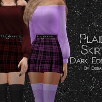 Plaid Sims 4 Skirt Dark Edition